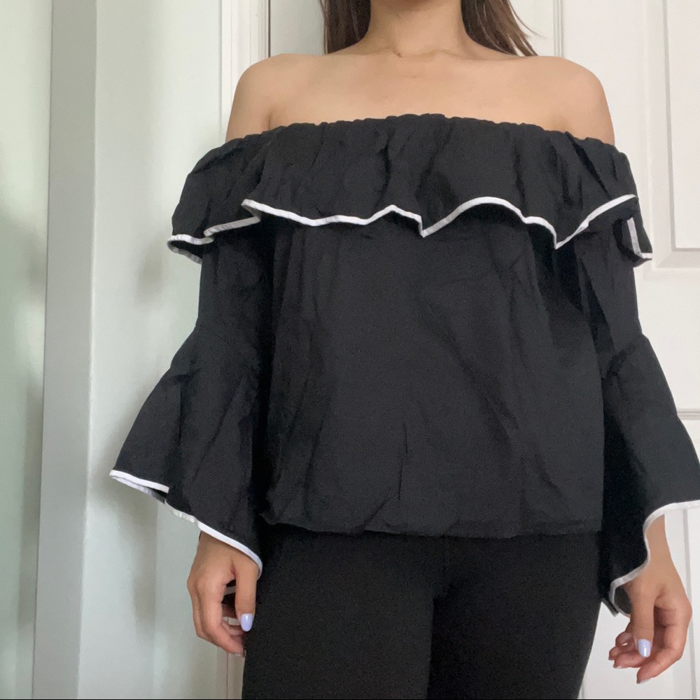 Zara Black Off the Shoulder Top